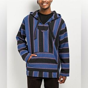 Senor Lopez Sand Mint Black Hoodie (Baja poncho) size M